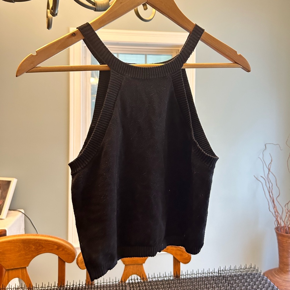 Black High Neck Tank Top